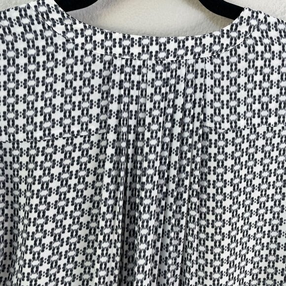 NYDJ Womens Small Printed Blouse 3/4 Sleeve Shirt Pleated Back Top - Picture 9 of 9